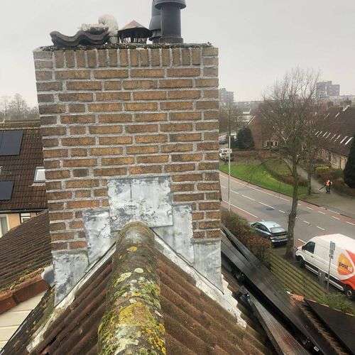 Schoorsteenrenovatie Harderwijk met loodslab
